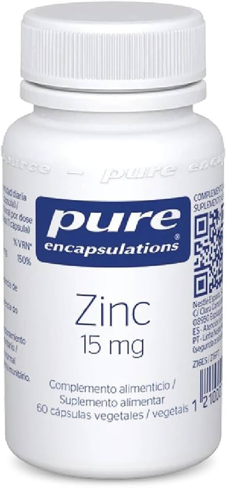 PURE ENCAPSULATIONS ZINC 15MG  60 CAPSULAS