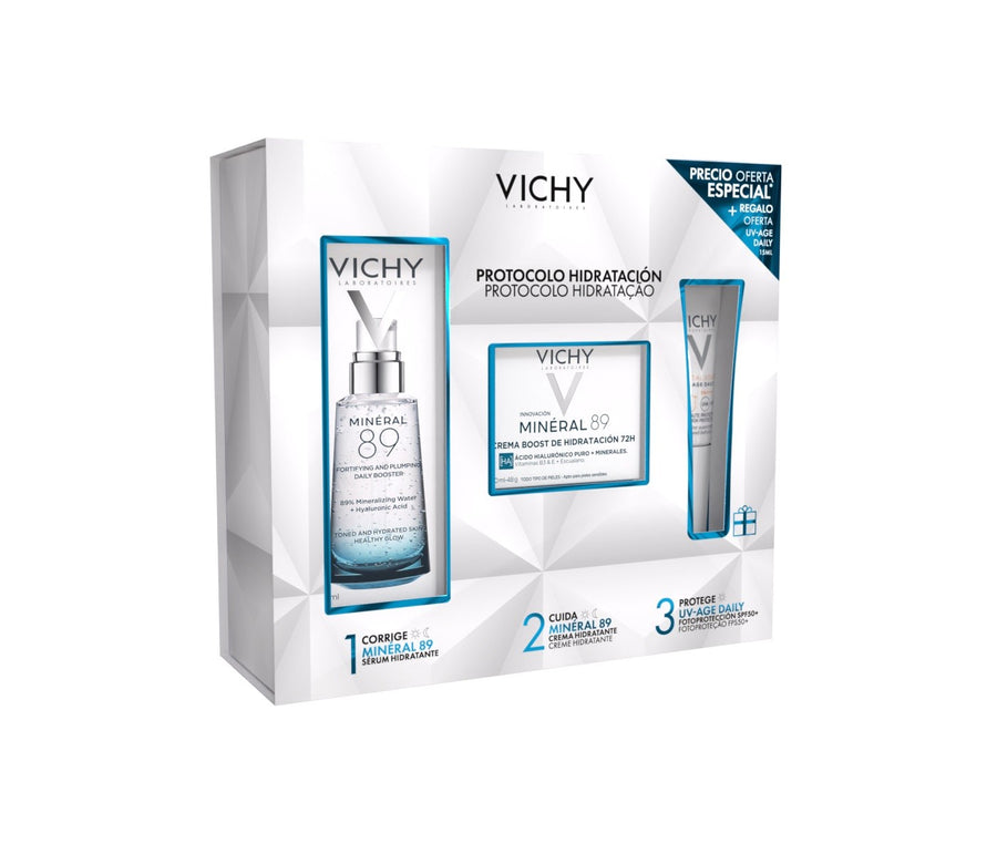 COFRE VICHY MINERAL 89 SERUM 50 ML + CREMA MINERAL 89+ UV AGE DAILY SPF50+