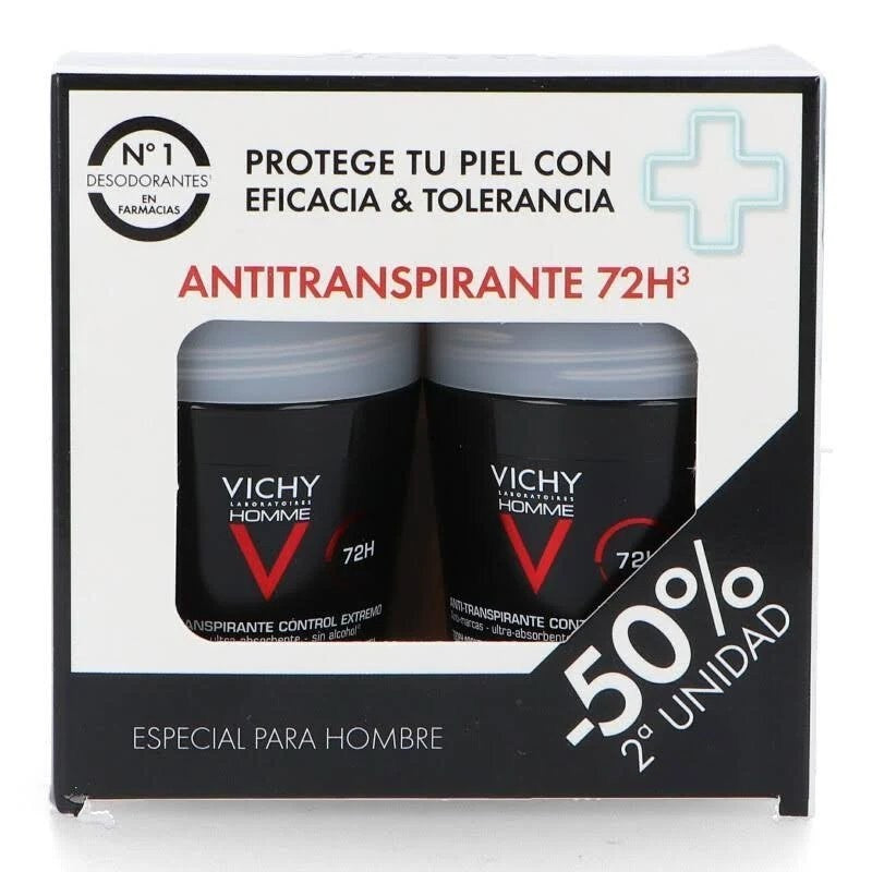DUPLO ANTITRANSPIRANTE VICHY HOMME 72H 2 X 50ML