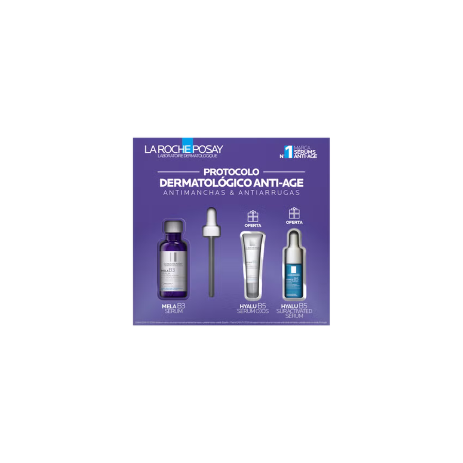LA ROCHE POSAY GIFT SET MELA B3 30ML + HYALUB5 EYE HYALU B5 10MLS + SERUM