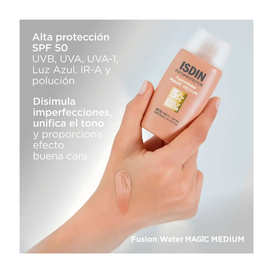 FOTOPROTECTOR ISDIN FUSION WATER MAGIC COLOR MEDIUM SPF50 50 ML
