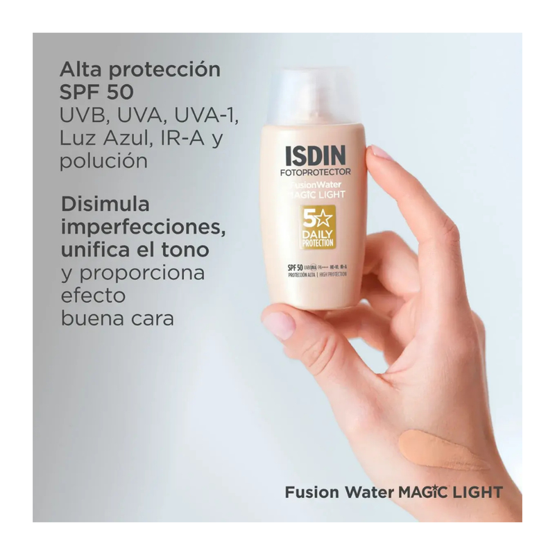 FOTOPROTECTOR ISDIN FUSION WATER MAGIC COLOR LIGHT SPF50 50 ML
