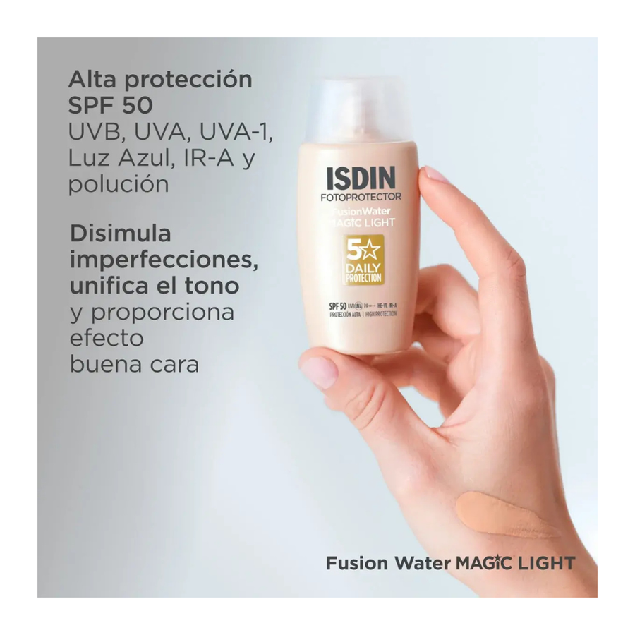 FOTOPROTECTOR ISDIN FUSION WATER MAGIC COLOR LIGHT SPF50 50 ML