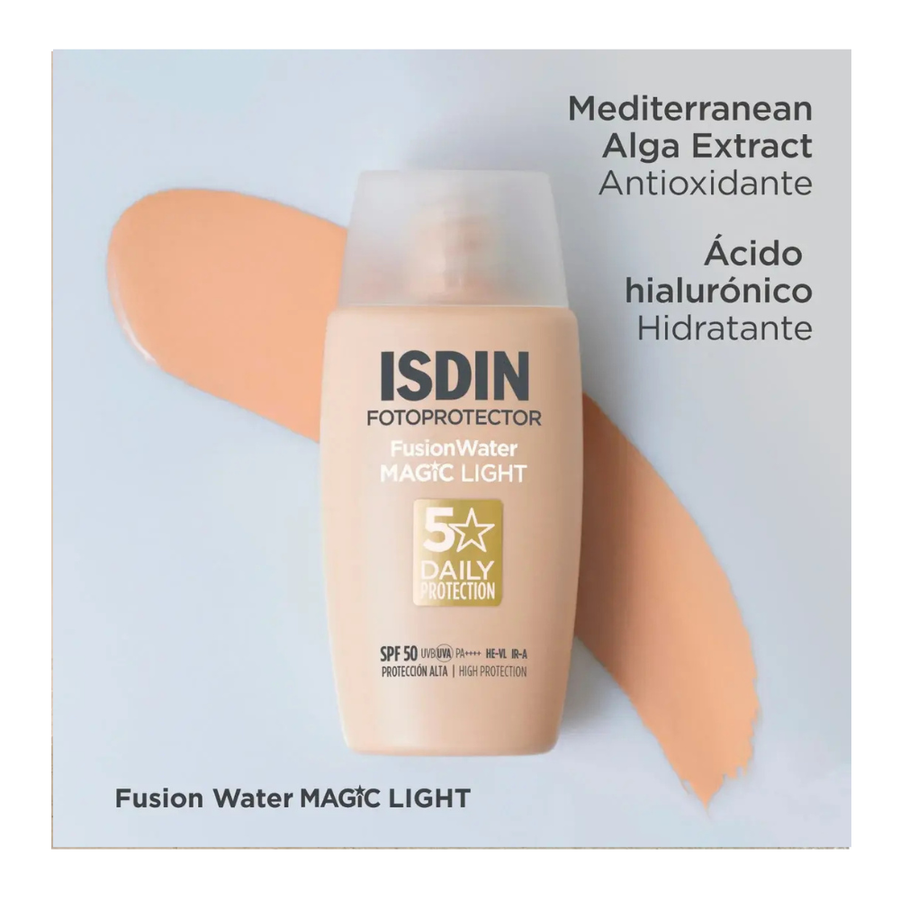 FOTOPROTECTOR ISDIN FUSION WATER MAGIC COLOR LIGHT SPF50 50 ML