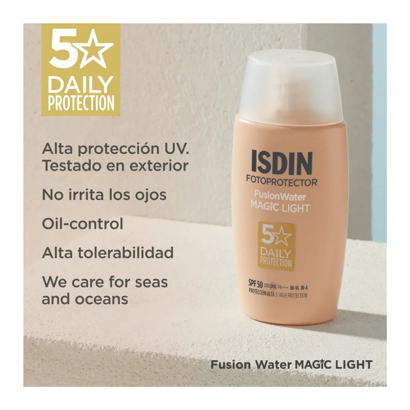 FOTOPROTECTOR ISDIN FUSION WATER MAGIC COLOR LIGHT SPF50 50 ML
